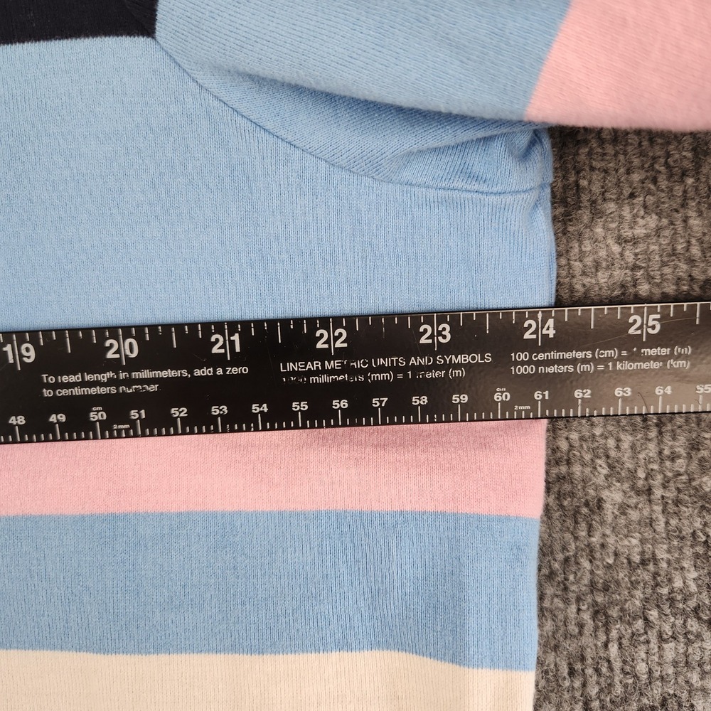 Talbots Plus Shirt Womens 2XL Striped Long Sleeve Cotton Navy Pink Blue - Picture 6 of 9